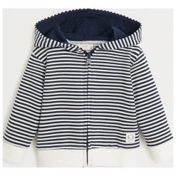 Mango Kids - Bluza dziecięca MateoJ5 80-104 cm. Niebieskie bluzy chłopięce Mango Kids, bez wzorów, z bawełny, bez rękawów, z kapturem. Za 59,90 zł.