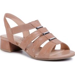 Sandały CAPRICE - 9-28204-24 Beige Reptile 422. Brązowe klapki damskie Caprice, z aplikacjami, ze skóry, bez obcasa, na obcasie. W wyprzedaży za 149,00 zł.