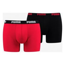 Puma 2-pack Bokserki Wielokolorowy. Czarne bokserki męskie Puma, bez wzorów, z elastanu. Za 76,95 zł.