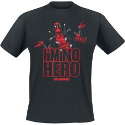 Deadpool I'm No Hero T-Shirt czarny. Czarne koszulki męskie marki Deadpool, m, bez wzorów, bez kołnierzyka. Za 74,90 zł.
