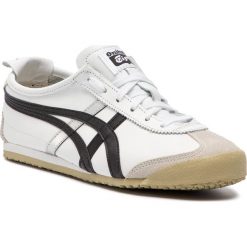 Sneakersy ONITSUKA TIGER - Mexico 66 DL408 White/Black 0190. Białe półbuty damskie Onitsuka Tiger, bez wzorów, ze skóry, bez obcasa, bez zapięcia. W wyprzedaży za 259,00 zł.