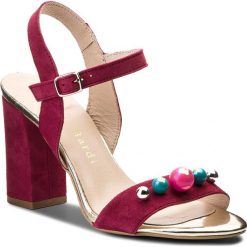 Sandały SERGIO BARDI - Fortezza SS127345718GM 212. Różowe klapki damskie marki Sergio Bardi, z aplikacjami, ze skóry, bez obcasa, na obcasie. W wyprzedaży za 189,00 zł.