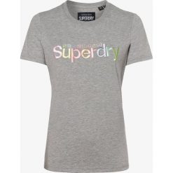 Superdry - T-shirt damski, szary. Szare t-shirty damskie Superdry, s, z haftami, z dżerseju, bez kołnierzyka. Za 189,95 zł.