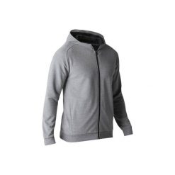 Bluza na zamek z kapturem Gym & Pilates 500 męska. Szare bluzy męskie rozpinane DOMYOS, m, z bawełny, z kapturem. W wyprzedaży za 49,99 zł.