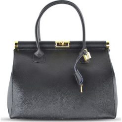 Torebki klasyczne damskie: Skórzana torebka „Clara” w kolorze czarnym – 33 x 26 x 16 cm