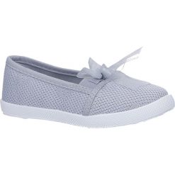 Szare trampki slip on z kokardką casu 3155. Szare trampki dziewczęce Casu, bez wzorów, bez zapięcia. W wyprzedaży za 39,99 zł.