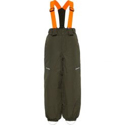 Spodnie narciarskie "Snow03" w kolorze khaki. Brązowe spodnie chłopięce marki Name it, w paski. W wyprzedaży za 117,95 zł.