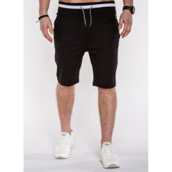 Krótkie spodenki męskie P403 - czarne. Czarne spodenki i szorty męskie Ombre Clothing, s, bez wzorów, z bawełny, krótkie. Za 29,00 zł.