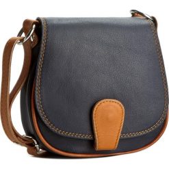 Listonoszki damskie: Torebka CREOLE – RBI0046 Granatowy/Koniak