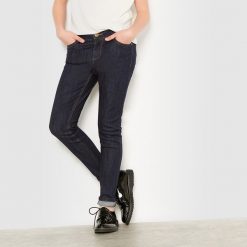 Jeansy slim 10-16 lat. Szare jeansy dziewczęce marki La Redoute Collections, z bawełny. Za 42,00 zł.