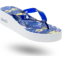 JAPONKI LIU JO. Niebieskie koturny damskie Liu Jo, w paski, bez obcasa, na koturnie. Za 239,00 zł.