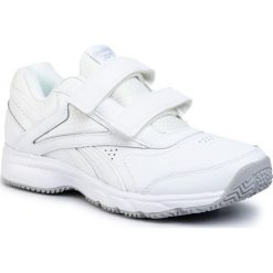 Buty Reebok - Work N Cushion 4.0 Kc FU7362 White/Cdgry2/White. Białe półbuty damskie Reebok, na co dzień, bez wzorów, ze skóry, bez obcasa, na płaskiej podeszwie, bez zapięcia. Za 199,00 zł.