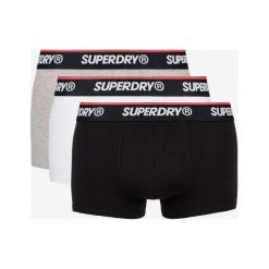 SuperDry Classic 3-pack Bokserki Czarny Biały Szary. Szare bokserki męskie Superdry, bez wzorów, z elastanu. Za 157,95 zł.