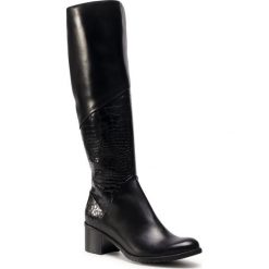 Kozaki ANN MEX - 1203 01S+01KRS Czarny. Czarne kozaki damskie Ann Mex, ze skóry, bez obcasa, na obcasie, bez zapięcia. Za 529,00 zł.