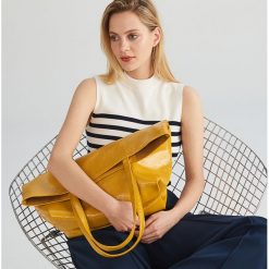 Torba shopper z saszetką - Żółty. Żółte saszetki damskie marki Reserved. Za 129,99 zł.