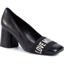 Półbuty LOVE MOSCHINO - JA10237G1AIA0000 Nappa Nero. Czarne półbuty damskie Love Moschino, bez wzorów, ze skóry, bez obcasa, na obcasie, bez zapięcia. Za 999,00 zł.