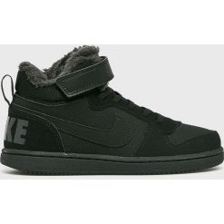 Nike Kids - Buty dziecięce Court Borough Mid Wtr. Czarne trampki chłopięce Nike Kids, bez wzorów, ze skóry, sportowe, z okrągłym noskiem, na sznurówki. W wyprzedaży za 139,90 zł.