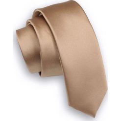 Beżowy Jednokolorowy Krawat (Śledź) Męski -ALTIES- 5 cm, Wąski, Gładki KRALTStani0277. Brązowe krawaty męskie Alties, bez wzorów, z tkaniny, eleganckie. Za 25,00 zł.