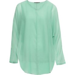 Bluzka bonprix zielony. Zielone bluzki damskie bonprix, bez wzorów, bez kołnierzyka, bez rękawów. Za 34,99 zł.