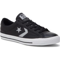 Trampki CONVERSE - Star Player Ox 161596C Black/Wolf Grey/Wh. Czarne półbuty męskie Converse, na co dzień, bez wzorów, ze skóry, retro, bez zapięcia. W wyprzedaży za 209,00 zł.