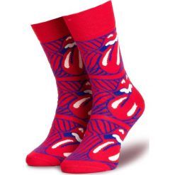 Skarpety Wysokie Unisex HAPPY SOCKS - RLS01-4300 Czerwony Kolorowy. Czerwone skarpetki damskie Happy Socks, bez wzorów, z elastanu. Za 54,90 zł.