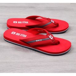Japonki męskie plażowe czerwone Big Star - czerwony. Czerwone klapki męskie BIG STAR, bez wzorów. Za 49,99 zł.