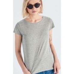 Bawełniany t-shirt basic - Jasny szary. Szare t-shirty damskie Sinsay, xl, bez wzorów, z bawełny, bez kołnierzyka. W wyprzedaży za 9,99 zł.