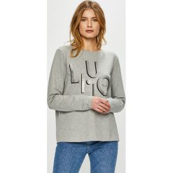 Liu Jo - Bluza. Szare bluzy damskie z nadrukiem marki Liu Jo, s, z elastanu, bez kaptura. Za 669,90 zł.
