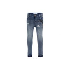 Name it Girls Spodnie Jeans Anne medium blue denim. Niebieskie spodnie niemowlęce marki Name it, z bawełny. Za 115,00 zł.