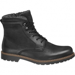 Kozaki męskie AM SHOE czarne. Czarne buty zimowe męskie AM SHOE, z materiału, na sznurówki. Za 239,90 zł.