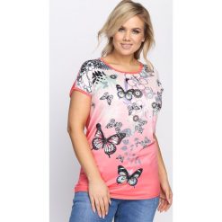 Koralowy T-shirt This Life. Pomarańczowe bluzki damskie marki Born2be, l. Za 24,99 zł.