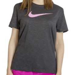 NIKE DRI-FIT TEE > AQ3212-091. Szare bluzki sportowe damskie Nike, s, bez wzorów, z bawełny, z okrągłym kołnierzem, z krótkim rękawem, krótkie, bez kaptura, dri-fit (nike). Za 99,99 zł.