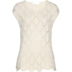 Shirt dzianinowy bonprix beżowo-szary. Szare t-shirty damskie bonprix, bez wzorów, z dzianiny, bez kołnierzyka. Za 49,99 zł.