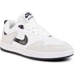 Buty NIKE - Sb Alleyoop (GS) CJ0883 100 White/Black/White. Białe półbuty damskie Nike, na co dzień, bez wzorów, ze skóry, bez obcasa, na płaskiej podeszwie, bez zapięcia. Za 299,00 zł.