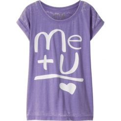 Shirt z efektem wytarcia bonprix jasny lila. Fioletowe bluzki dziewczęce bonprix, bez wzorów, z okrągłym kołnierzem, bez rękawów, bez kaptura. Za 34,99 zł.