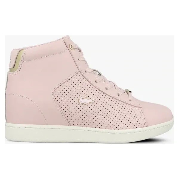 Lacoste Carnaby Evo Wedge 3174 buty damskie, różowy, rozmiar 39,5. Różowe koturny damskie Lacoste, bez obcasa, na koturnie, bez zapięcia. W wyprzedaży za 297,49 zł.