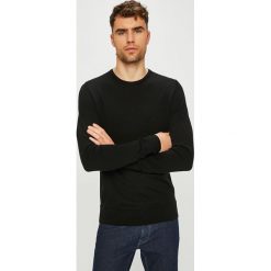 Calvin Klein - Sweter. Czarne swetry męskie Calvin Klein, s, bez wzorów, z wełny, z okrągłym kołnierzem, bez kaptura. Za 449,90 zł.
