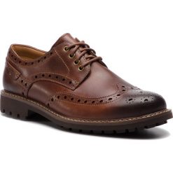 Półbuty CLARKS - Montacute Wing 203517867 Dark Tan Leather. Brązowe półbuty skórzane męskie Clarks. W wyprzedaży za 299,00 zł.