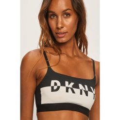 Dkny - Biustonosz. Czarne biustonosze sportowe damskie DKNY, s, z nadrukiem, z elastanu. W wyprzedaży za 149,90 zł.