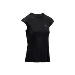 Koszulka krótki rękaw fitness kardio 900 damska. Czarne bluzki sportowe damskie marki DOMYOS, l, z elastanu. Za 64,99 zł.