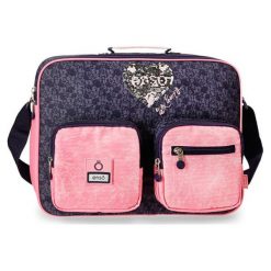Torba w kolorze granatowo-różowym na laptopa - (S)38 x (W)28 x (G)6 cm. Różowe torby na laptopa Enso, Adept, w paski, z poliesteru. W wyprzedaży za 84,95 zł.