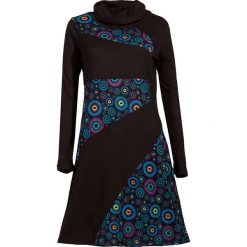 Sukienka w kolorze czarno-niebieskim. Czarne sukienki damskie Coline, xl, bez wzorów, bez kołnierzyka, bez rękawów, midi. W wyprzedaży za 89,95 zł.