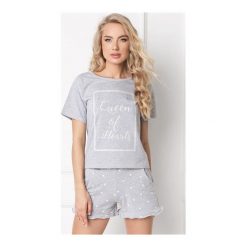 Piżama Hearty Short Grey. Szare piżamy damskie Aruelle, bez wzorów, bez rękawów. Za 117,90 zł.