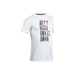 Koszulka do treningu crossowego. Czarne koszulki męskie DOMYOS, s, bez wzorów, z bawełny, bez kołnierzyka, bez rękawów. Za 44,99 zł.