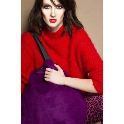 Dwustronna Torba TWIN Suede Violet. Czerwone torebki klasyczne damskie marki Pakamera, bez wzorów, biznesowe, bez dodatków. Za 229,00 zł.