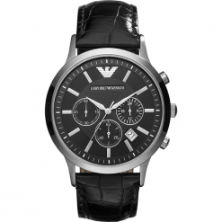 Zegarek EMPORIO ARMANI - Renato AR2447 Black/Silver/Steel. Czarne zegarki męskie Emporio Armani. Za 1350,00 zł.