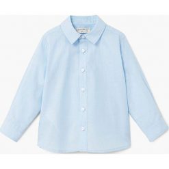 Mango Kids - Koszula dziecięca Shirby2 80-104 cm. Szare koszule męskie marki Mango Kids, w kratkę, z bawełny, z klasycznym kołnierzykiem, z długim rękawem. W wyprzedaży za 39,90 zł.