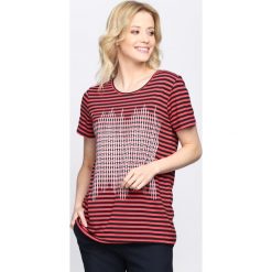 Bluzki asymetryczne: Ciemnoróżowy T-shirt Serve It Up