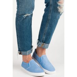Trampki i tenisówki damskie: Niebieskie trampki slip on TANSY