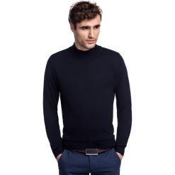 Sweter OTTAVIO SWGR000255. Niebieskie swetry męskie Giacomo Conti, na zimę, m, bez wzorów, z wełny, klasyczne, z golfem, bez kaptura. Za 249,00 zł.
